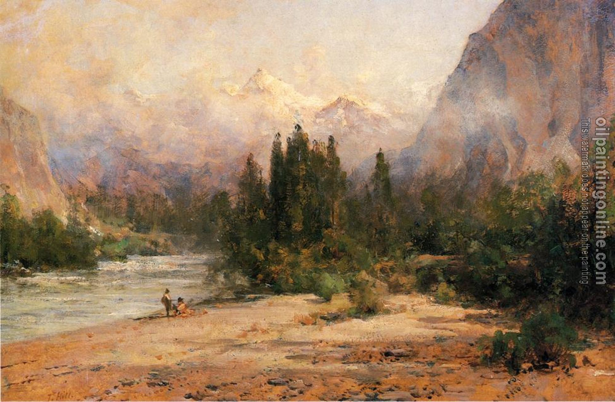 Thomas Hill - Bow River Gap at Banff on Canadian Pacific Railroad